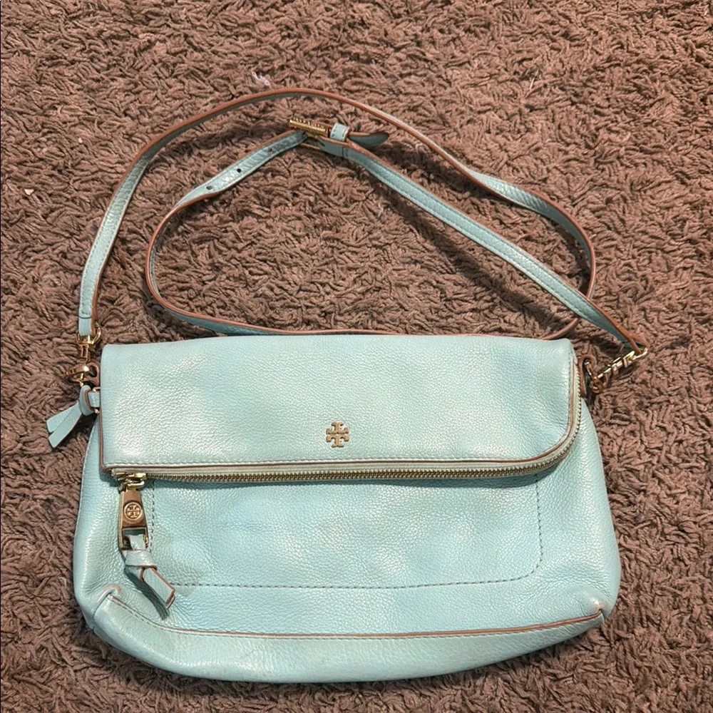 Tory Burch Light Blue Leather Crossbody Bag